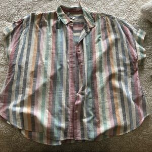 Madewell Striped Cropped Button Down
